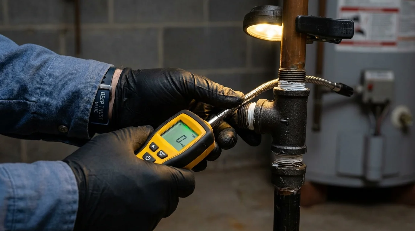 Gas leak detection with electronic sniffer by Johns Plumbing LLC in San Antonio